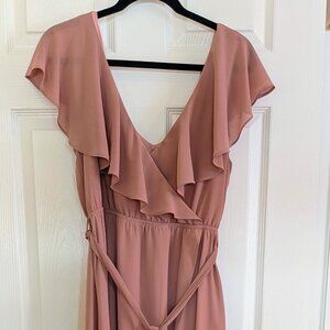 Baltic Born XL Dusty Pink Katya Ruffle Maxi Dress